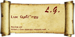 Lux György névjegykártya