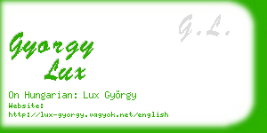 gyorgy lux business card